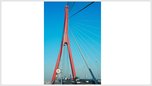 上海楊浦大橋主橋護桿噴鋅