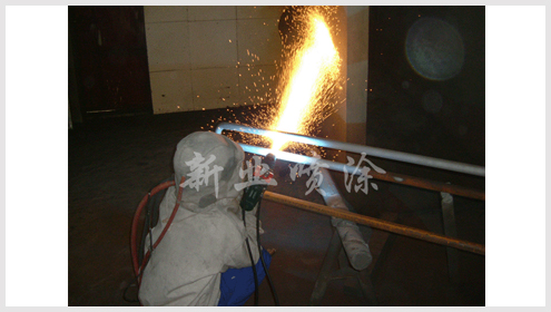 杭州鍋爐廠噴涂現(xiàn)場